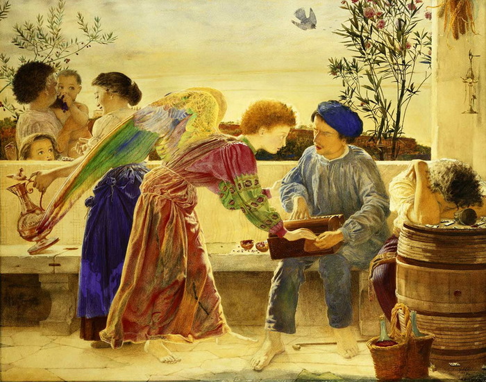 1862 Unseeing and Unseen angel children help. (  ). , . . Canvas, stretched canvas or fine art paper. 102x79cm   (700x550, 184Kb)