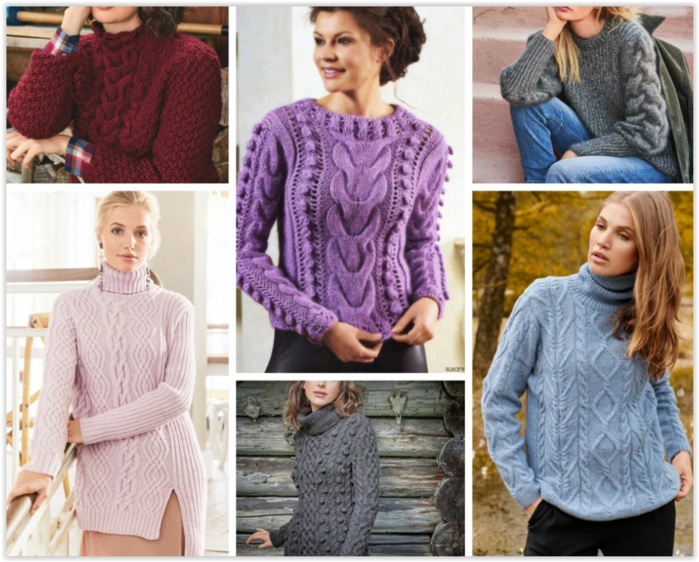 Шесть красивых свитеров из новой коллекции с описанием и схемами вязания!