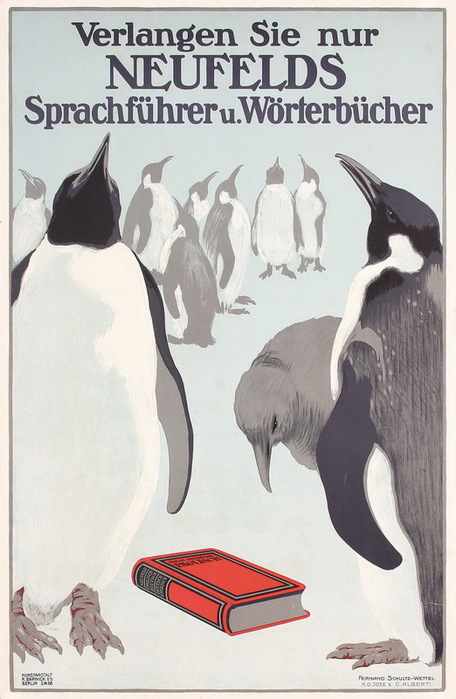1913 Penguin Poster German English Dictionary (Neufelds Sprachführer) (456x700, 100Kb)