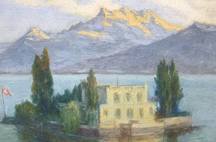 1945 L'Iile de Salagnon Suisse Lac Leman (700x461, 98Kb)