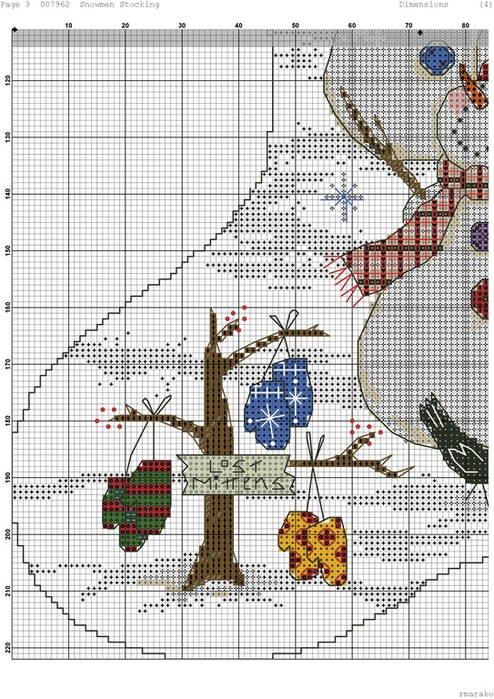 Snowmen Stocking (DMC)-003 (494x700, 343Kb)
