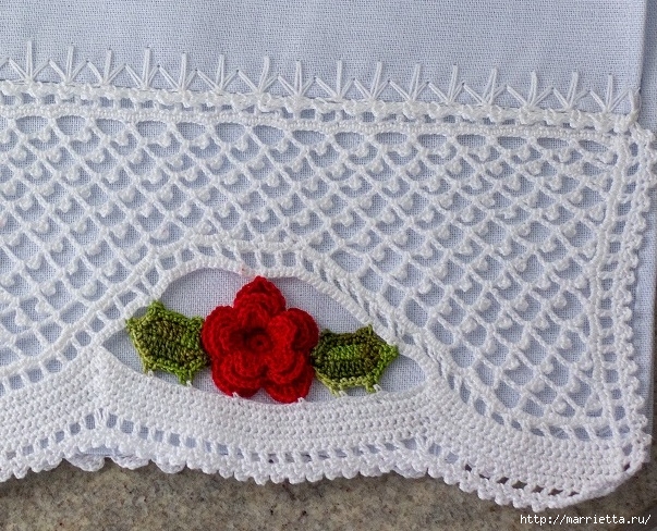 Ажурная обвязка с розами - крючком для декора полотенца (603x488, 304Kb)