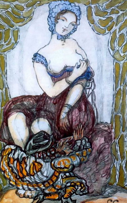 1905 Портрет О.А.Глебовой-Судейкиной. (439x700, 117Kb)