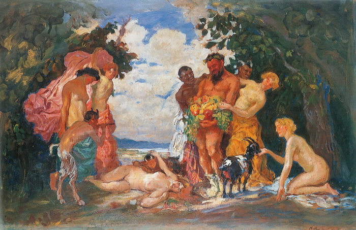 2 1907 Вакханалия. Картон, масло. 40х61 см. (Киевский музей рус. иск-ва) (700x453, 170Kb)