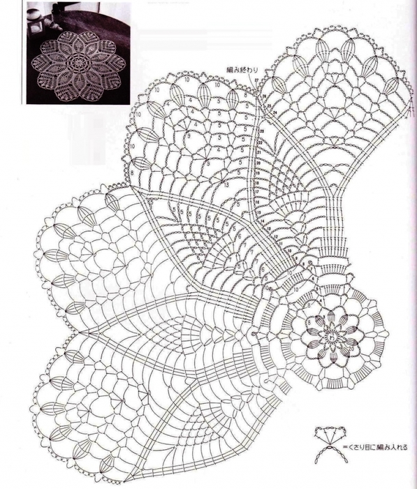 Схемы салфеток крючком из японских журналов