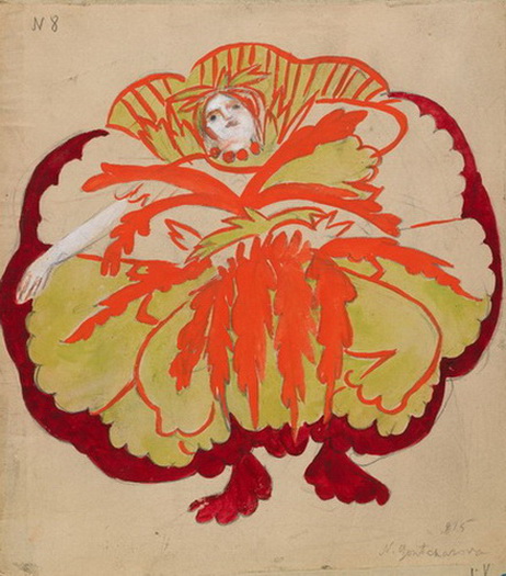 1915-1916 ? design for the ballet Sadko. 1915-1916. a) Jellyfish. 37.5 x 23.9 cm. State Tretyakov Gallery, (462x525, 114Kb)