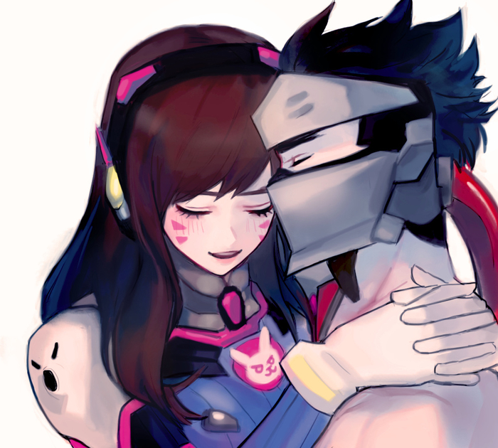 safebooru.org - 2257784 - overwatch blackwatch genji+d.va (overwatch)+genji...