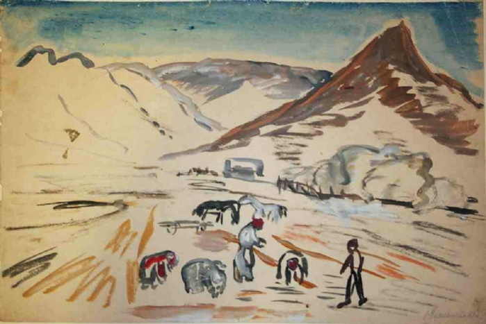 1931 Стелят лен. (Галерея Элизиум) (700x467, 97Kb)