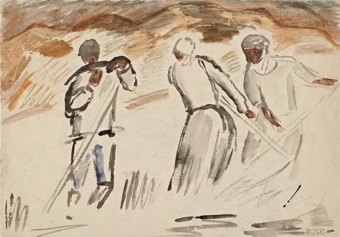 1932 Сенокос Бум, гуашь, акв. 30,5 х 43,5 см. Музей Абрамцево. (700x487, 112Kb)