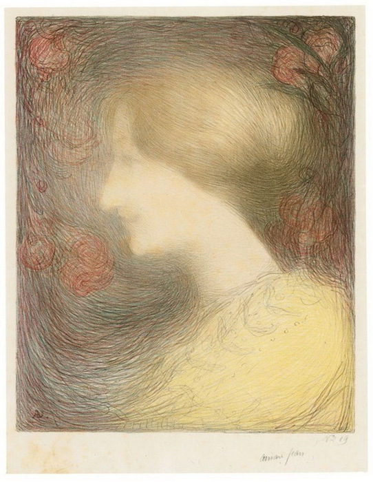 1897 Head of a Woman (Tête de femme). Литогр.  57 x 43 см. Музей ВАН-ГОГА, Амстердам. (2) (542x700, 139Kb)