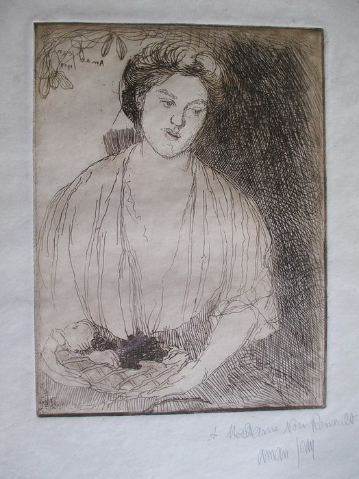 1900 dédicace à Madame Nori Renault. Estampe (monochrome)  (524x700, 142Kb)