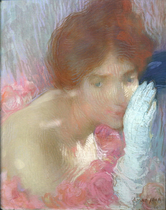 1901 Дама в перчатках. Дерево, пастель. Музей изящных искусств Дижона, Франция. (553x700, 142Kb)