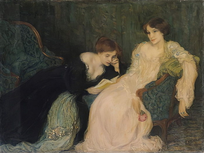 1904 Privacy, Reading Интимность (Intimacy). Х, м. Musee de la Chartreuse, Douai, France (700x525, 106Kb)