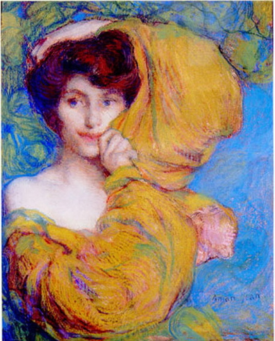1905 Молодая женщина с желтым шарфом. Бум, паст. Musée Baron Martin  Gray, France (565x700, 155Kb)