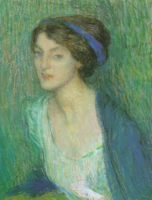 1908 Portrait de femme en bleu. Бум, паст. 60 x 48.5 cm. ЧС (532x700, 113Kb)