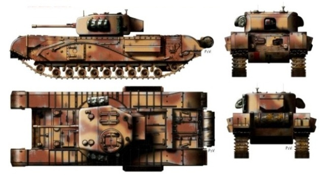 06 брит танк Черчил IV проекц (646x358, 155Kb)