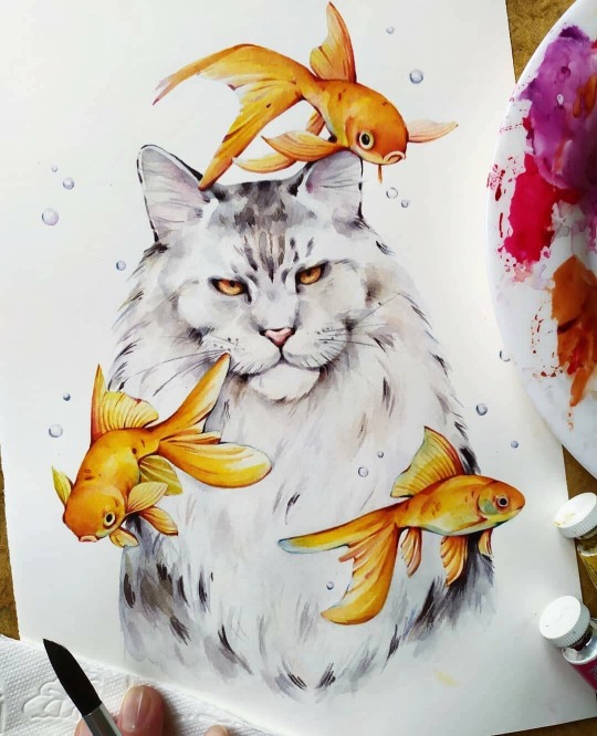 акварельные котики 11 (540x666, 271Kb)