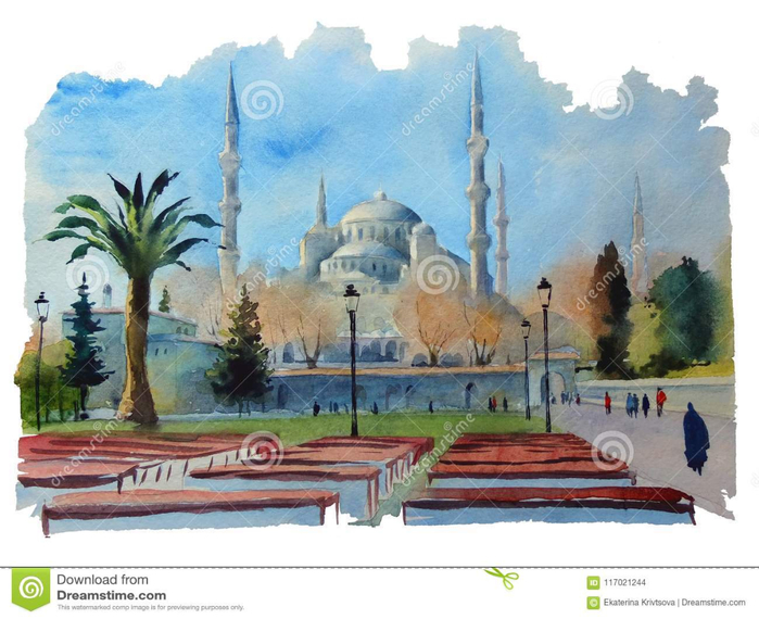 вид-на-город-лета-акварели-с-голубой-мечетью-117021244 (700x570, 362Kb)