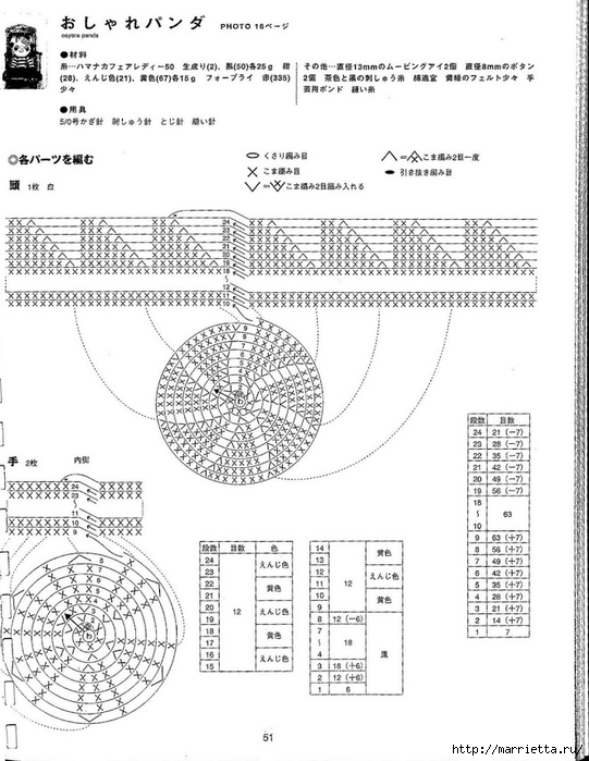 Игрушки АМИГУРУМИ крючком. Японский журнал со схемами (52) (541x699, 230Kb)