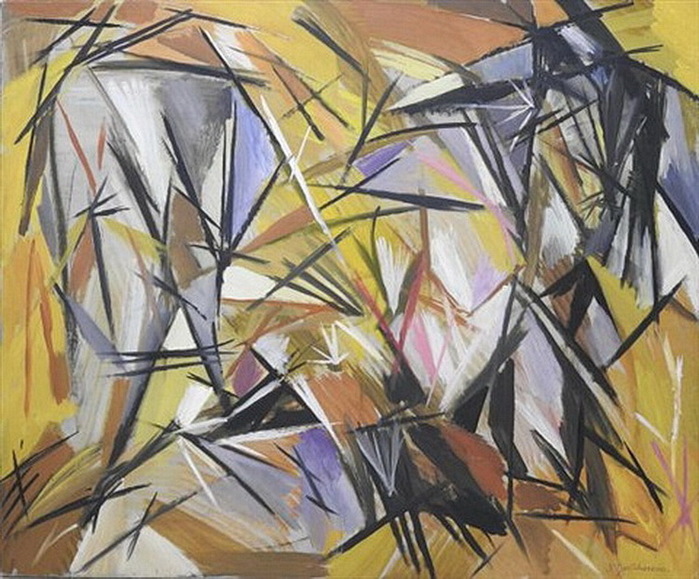1914 ?Composition rayonniste. ? ? 63 ?76 .   (700x579, 156Kb)