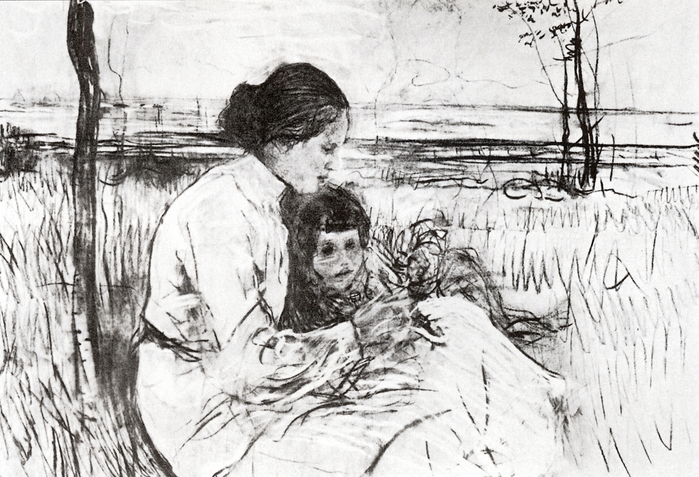 0_0 Дети художника. Ольга и Антоша Серовы. 1906 год. (700x477, 412Kb)