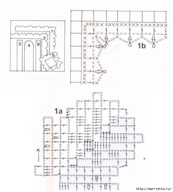 Кружево крючком. Схемы (1) (591x654, 98Kb)
