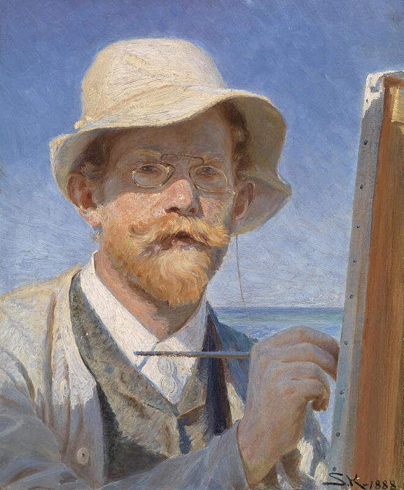 Self-Portrait oil on canvas 50 X 41.5 cm by Peder Severin Krøyer (577x700, 447Kb)