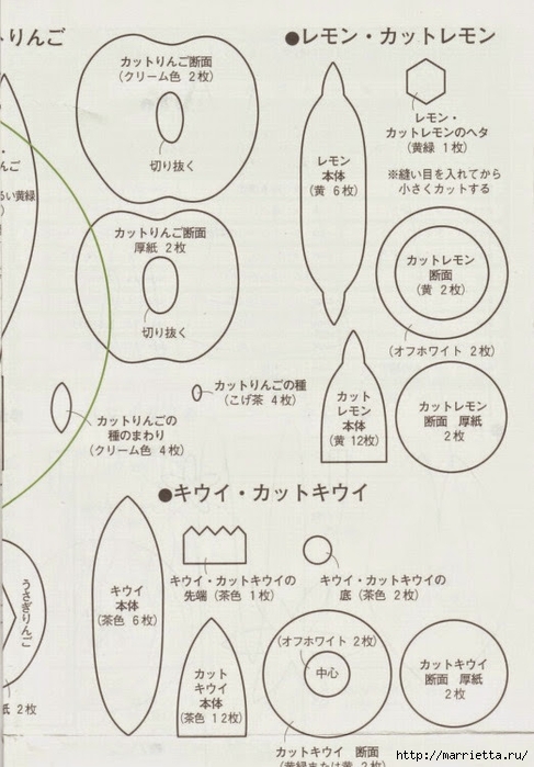 Текстильные фрукты и овощи. Японский журнал (55) (487x700, 226Kb)