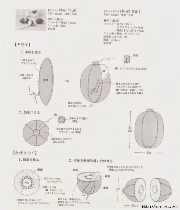 Текстильные фрукты и овощи. Японский журнал (71) (598x700, 194Kb)
