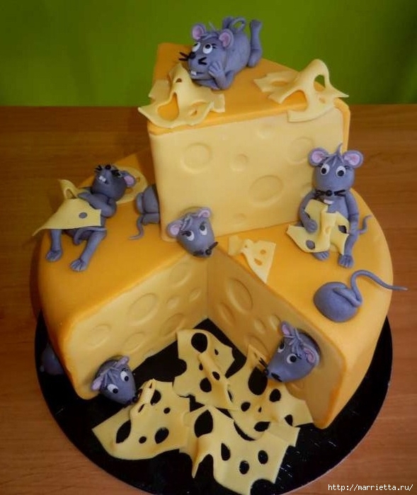 Детский 3d торт «Сыр с мышками» (1) (589x700, 226Kb)