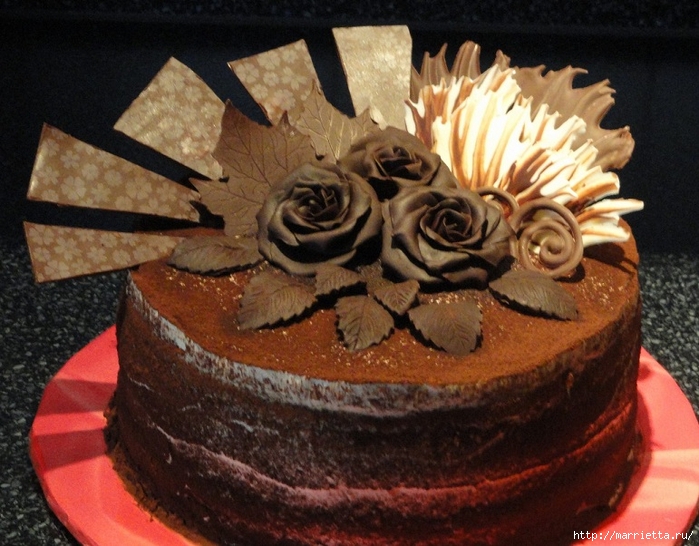 Розы из шоколадной мастики для торта (2) (700x546, 312Kb)