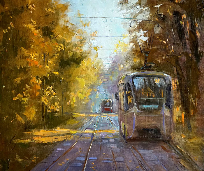 Нина Осень и трамвай (700x587, 561Kb)