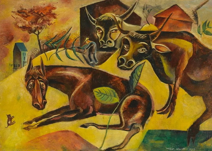 1919 Pferd und Kühe [Horse And Cows] (700x499, 143Kb)