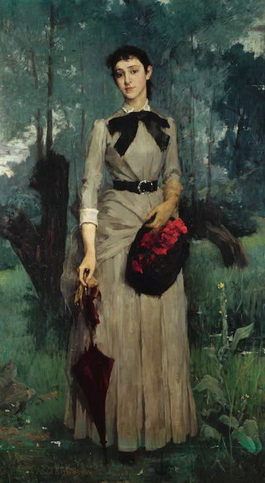 1883 Portrait of Melle D. (de Georgina Desvallières),  , . 196 x 108 cm.  (384x700, 93Kb)