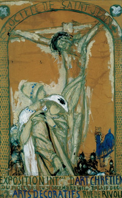 1911 Le Christ aux midinettes, projet d'affiche pour la première Exposition internationale d'art chrétien moderne, .  , . 155 x 96,5 cm. Reims, musée des (2) (400x650, 131Kb)