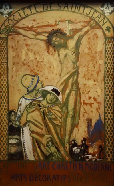 1911 Le Christ aux midinettes, projet d'affiche pour la première Exposition internationale d'art chrétien moderne, .  , . 155 x 96,5 cm. Reims, musée des (399x650, 135Kb)