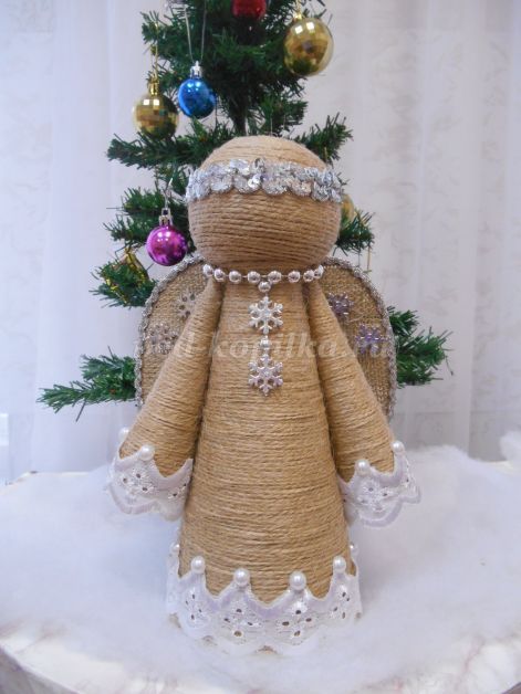 Кукольная жизнь Новый год Рождество Шитьё Рождественский ангел на макушку елки Ткань