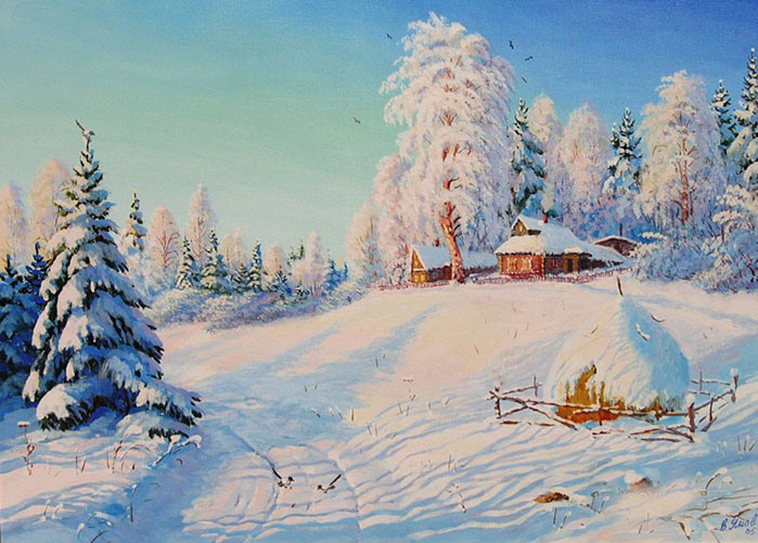 Виктор Янов зимний пейзаж 14 (699x501, 461Kb)