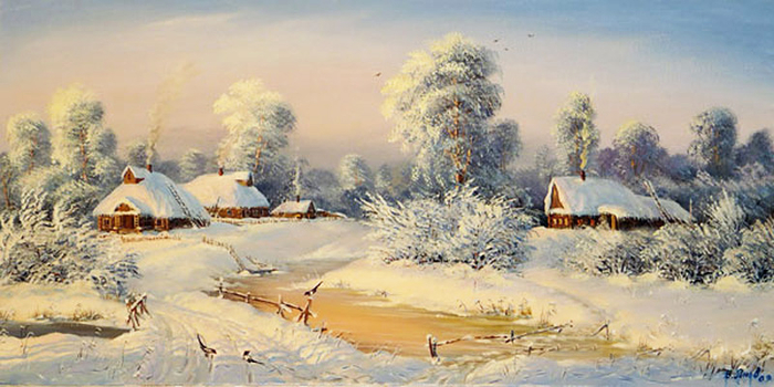 Виктор Янов зимний пейзаж 18 (700x350, 295Kb)