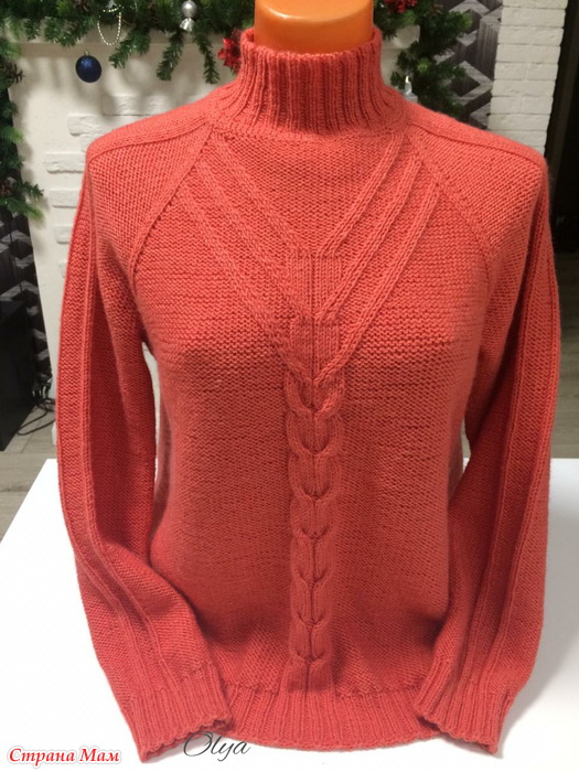 Вязание для женщин. Асимметричный пуловер-пончо и шапка спицами - Самые красивые узоры спицами