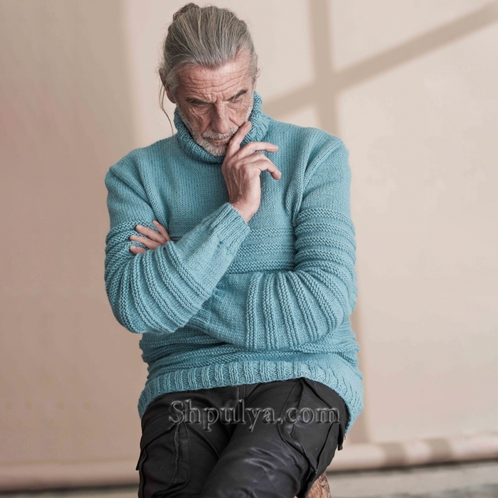 Бирюзовый мужской свитер с высоким воротником/5557795_3519_3 (700x700, 278Kb)