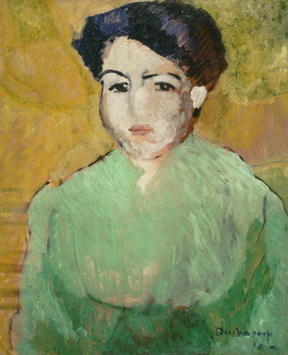 1910 Brunette in a Green Blouse (Portrait of Nana) 61,5  50,6 .   (568x700, 143Kb)