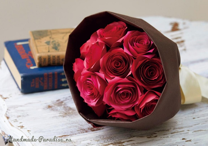 Букет роз из бумаги своими руками (13) (700x490, 312Kb)