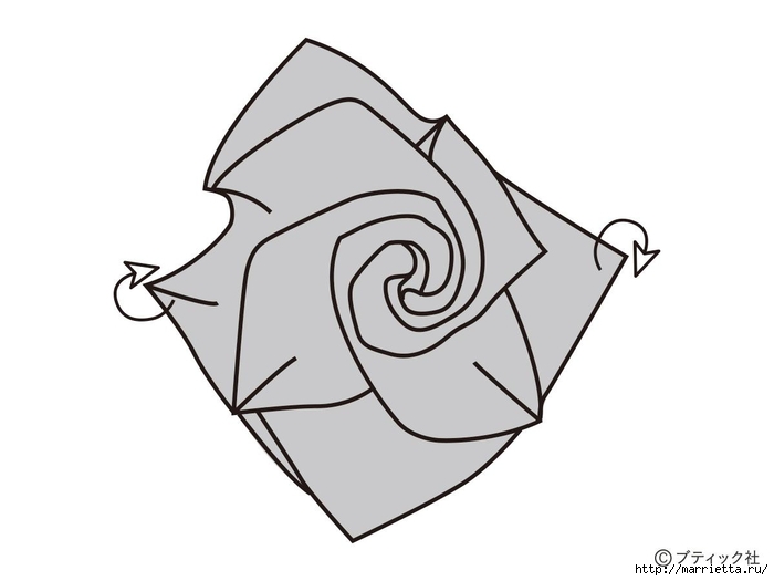 Розы и тюльпаны в технике оригами из бумаги (46) (700x525, 85Kb)