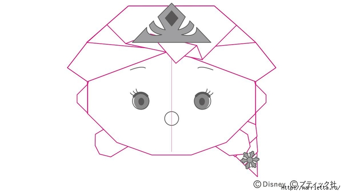 Принцесса Эльза из бумаги в технике оригами - поделка с детьми (2) (700x393, 72Kb)