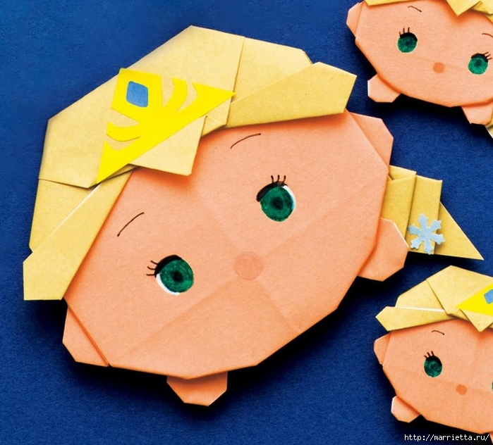 Принцесса Эльза из бумаги в технике оригами - поделка с детьми (16) - копия (700x632, 300Kb)