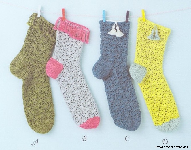 Ажурные носки и гетры крючком (3) (663x523, 233Kb)