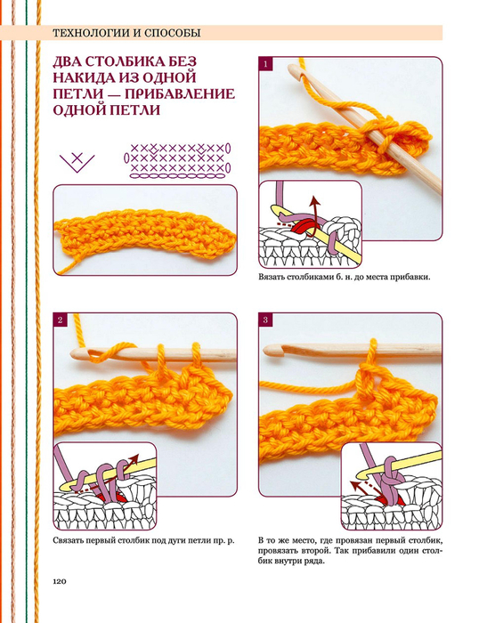 Где столбик. Способы вязания крючком столбиков без накида. Петля столбик без накида. Столбик без накида крючком. Двойной столбик без накида крючком.