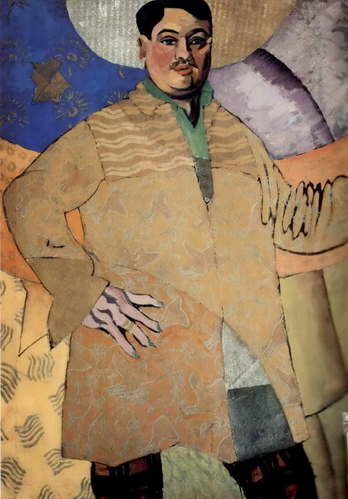 1915 Автопортрет «Le Grand Peintre (Великий художник)» Холст, масло, бумажные наклейки. 142 x 104 см. ГТГ (488x700, 131Kb)