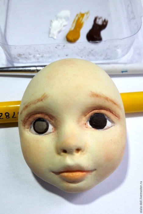 Тедди-долл из пластика. Роспись лица куклы (7) (469x700, 263Kb)